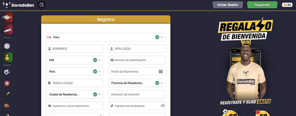 Registro en dorado bet.